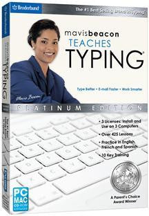 MAVIS BEACON TEACHES TYPING PLATINUM (WIN XP,VISTA,WIN 7,WIN 8)