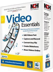 VIDEO ESSENTIALS - NCH SOFTWARE (WIN 2000,XP,VISTA,WIN 7,WIN 8-MAC OS X,10.3 OR LATER)